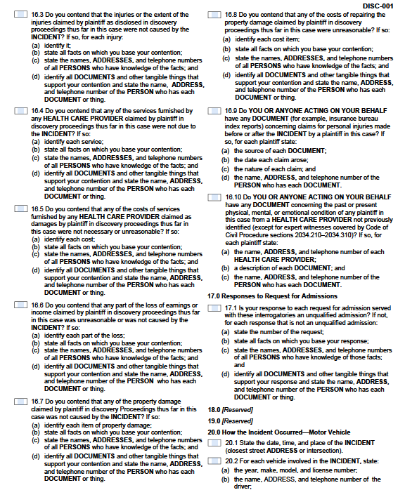 Some checkboxes here already. You represent the