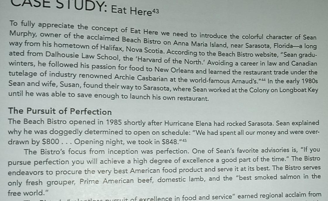 please cite your sources Read Case Study #6 Eat