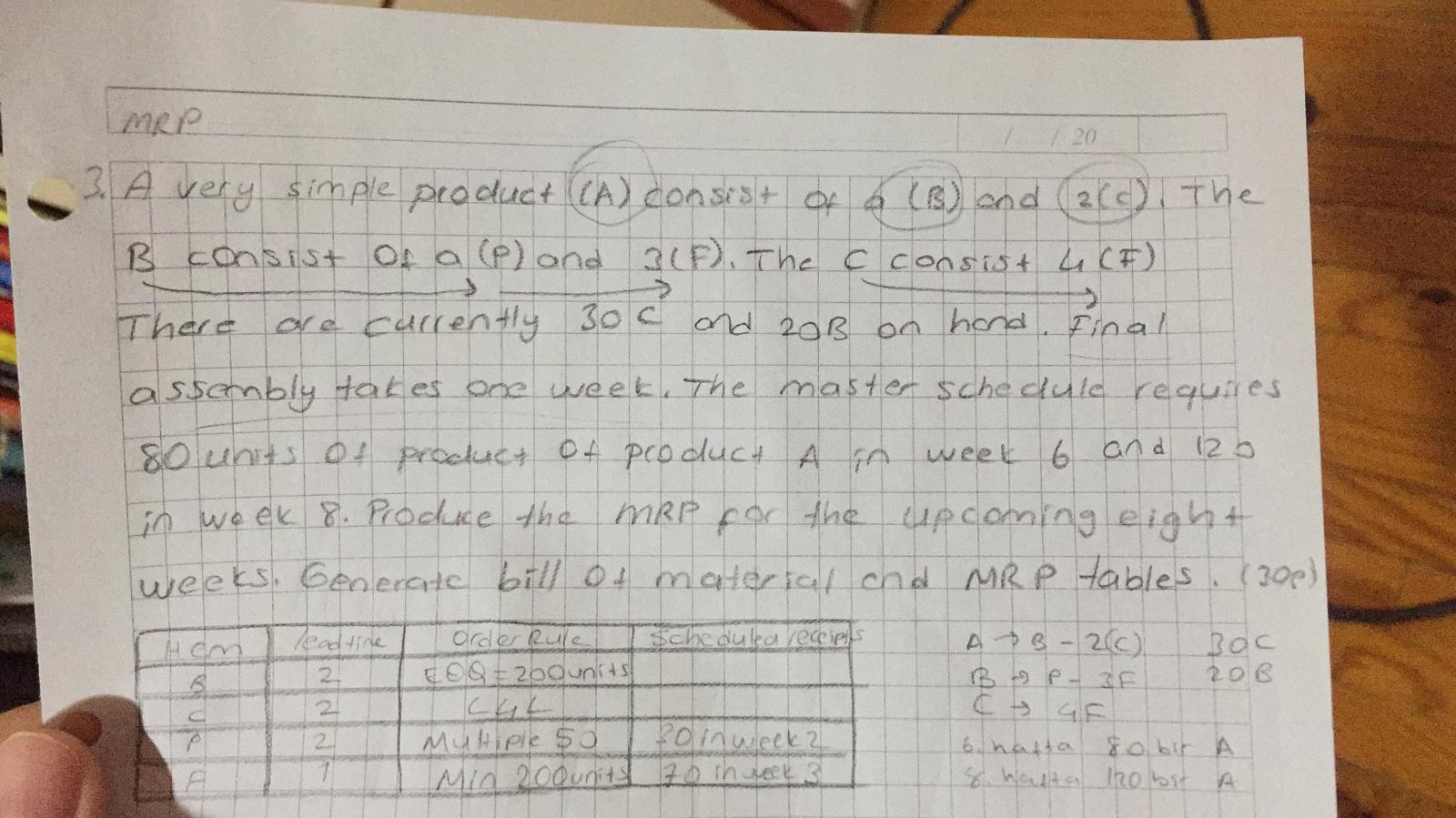 A B C D E F G H (sec.) 20 30 25 10 55 30 25 40 A