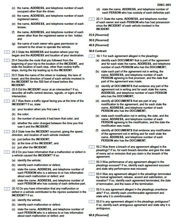 Some checkboxes here already. You represent the