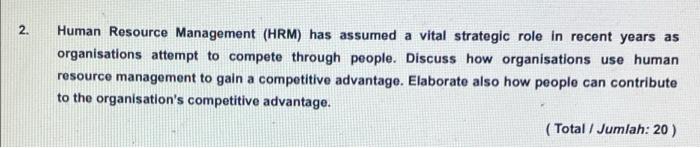 human resource 2. Human Resource Management (HRM)