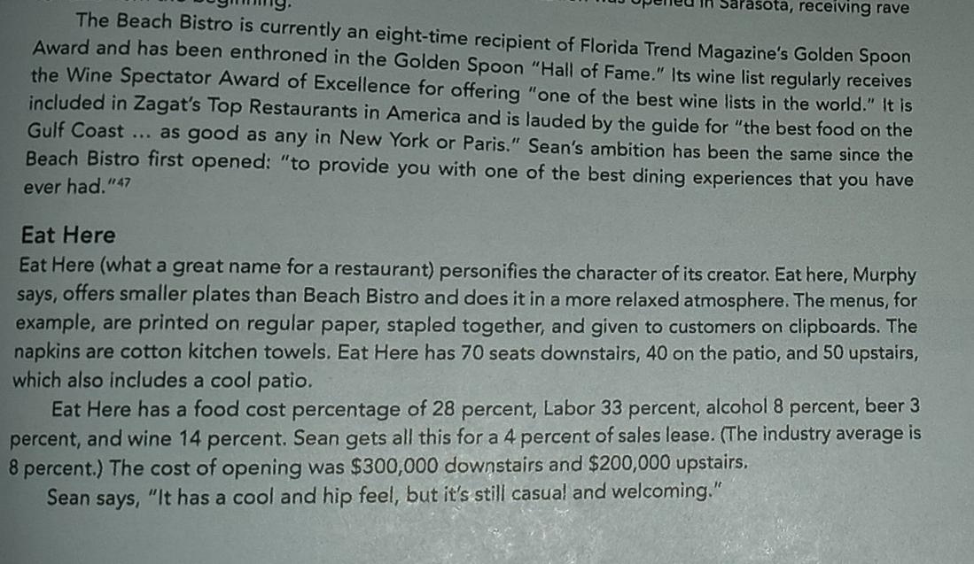 please cite your sources Read Case Study #6 Eat