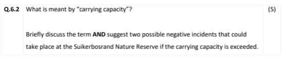 Q.6.1 Explain any five stakeholders that would be