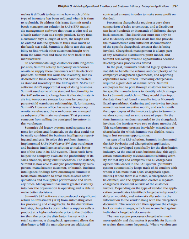 396 Part Three Key System Applications for the