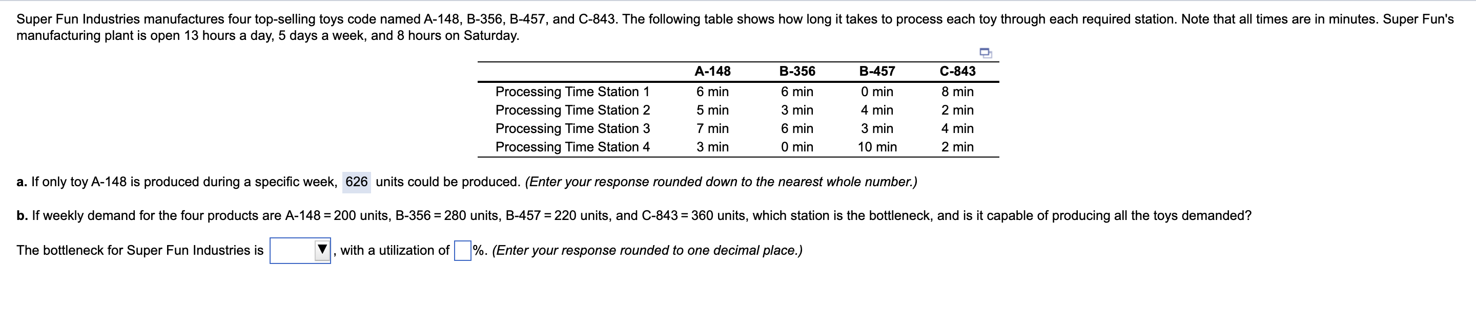 Super Fun Industries manufactures four