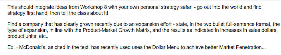 This should integrate ideas from Workshop 8 with