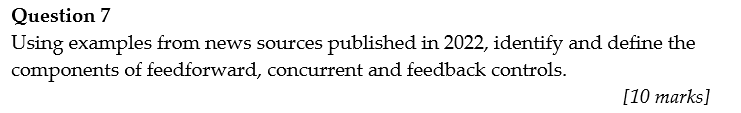 Question 7 Using examples from news sources