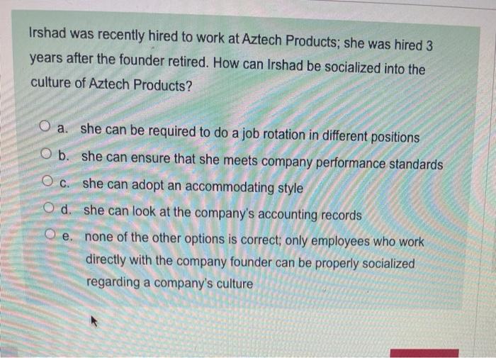 Irshad was recently hired to work at Aztech