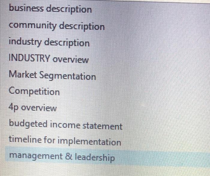 make a business plan business description