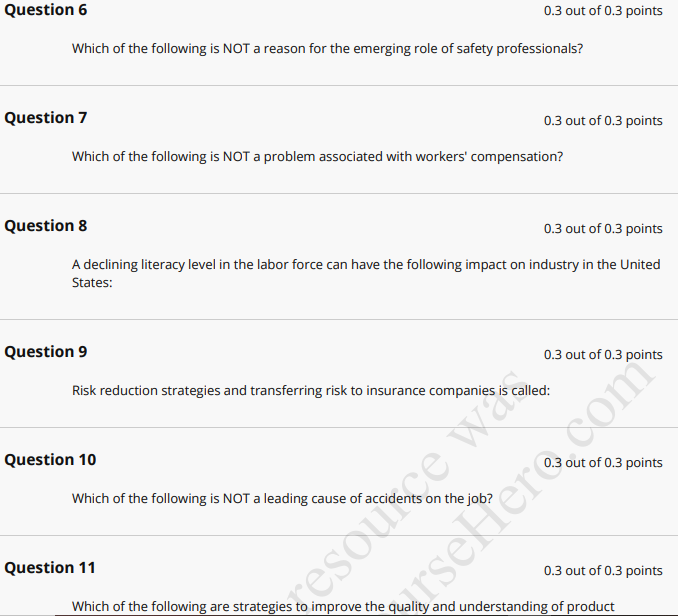 Question 6 0.3 out of 0.3 points Which of the