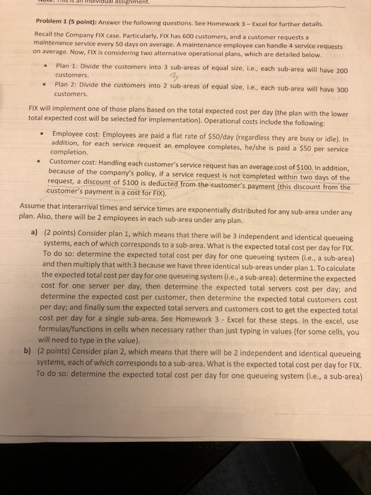 HULE. TS is all Ividual assignment. Problem 1 (5