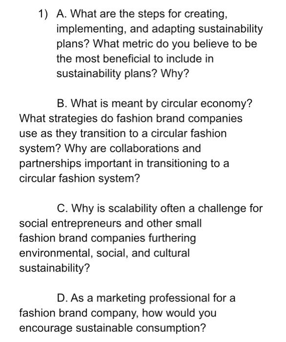 1) A. What are the steps for creating,