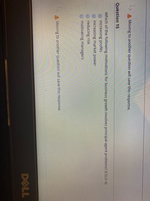 Moving to another question will save this