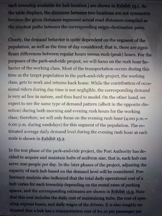 please, put the "exhibits" into excel and show