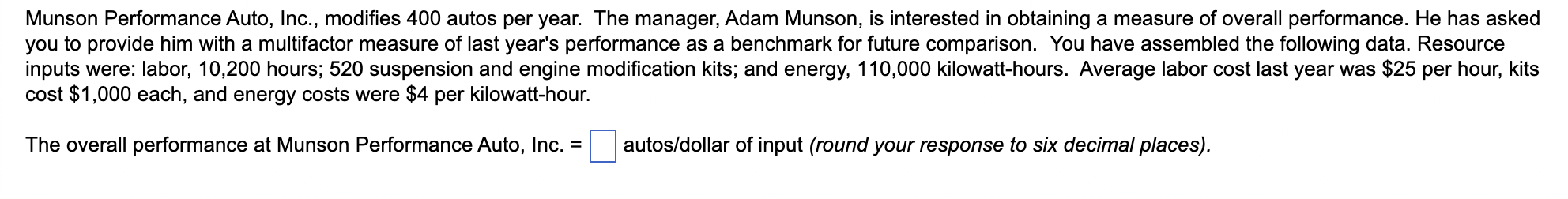 Munson Performance Auto, Inc., modifies 400 autos