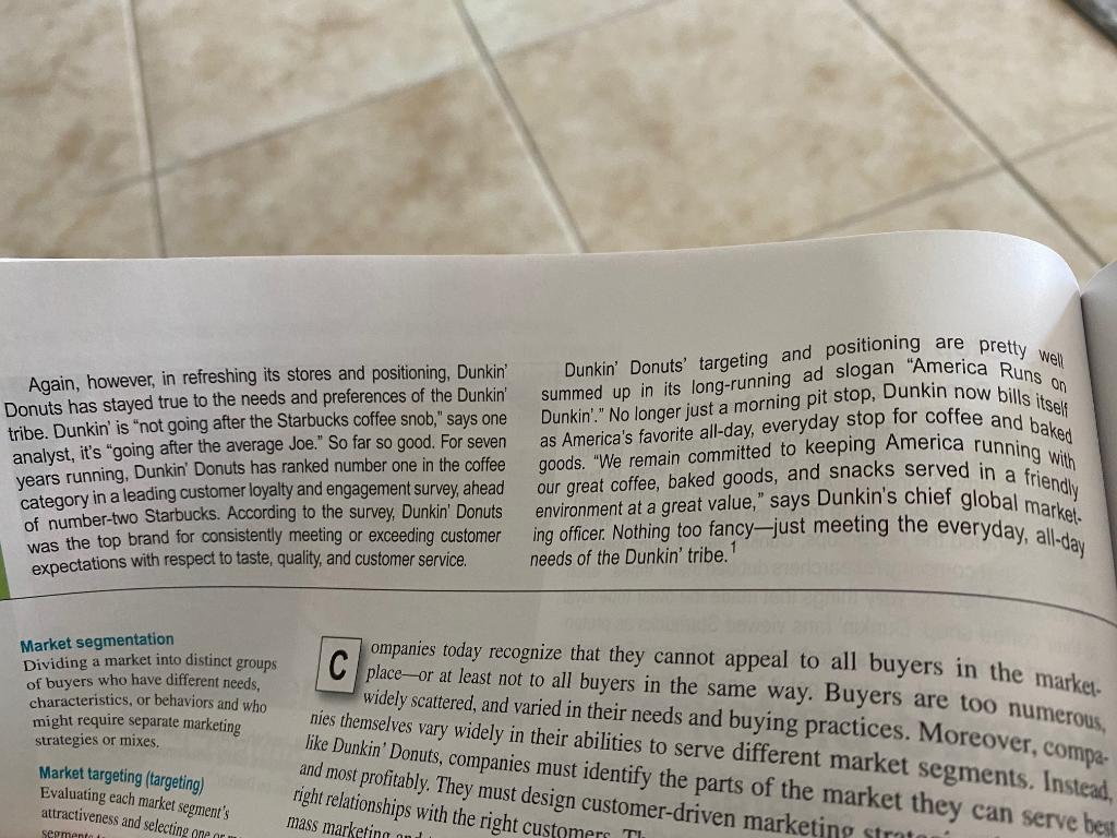 Read the opening vignette in chapter 6 on Dunkin