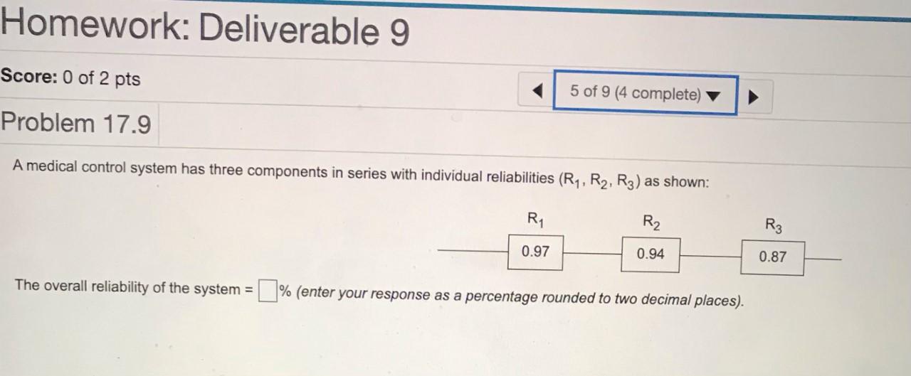 Homework: Deliverable 9 Score: 0 of 2 pts 5 of 9