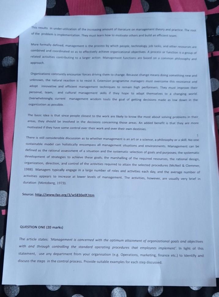 can you with advanced management principle