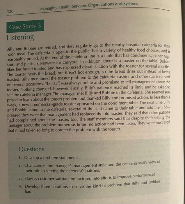 Case Study 3: Listening Chapter 6, page 320.