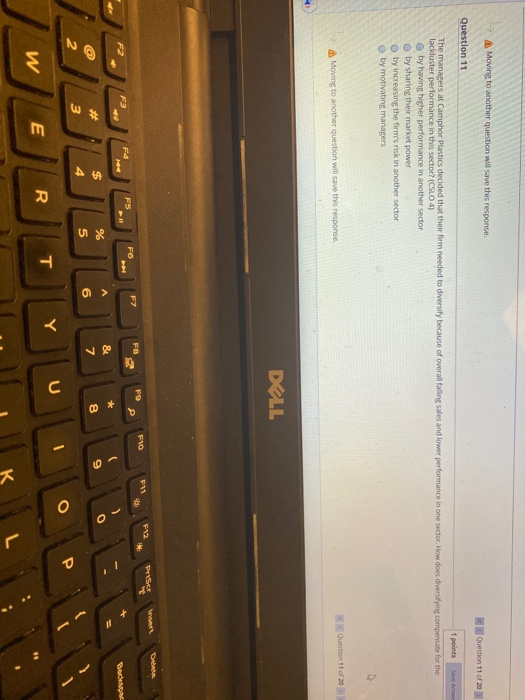 Moving to another question will save this