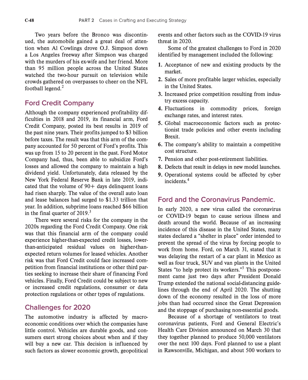 "What are the primary components of Fords value