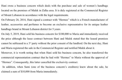 Question number three (25 marks) Specify if Sami