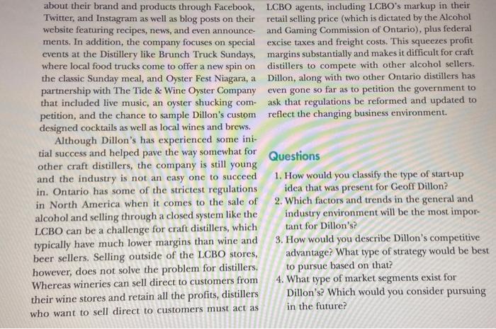 Q.Summary of the case study ? CASE 2 Dillon's