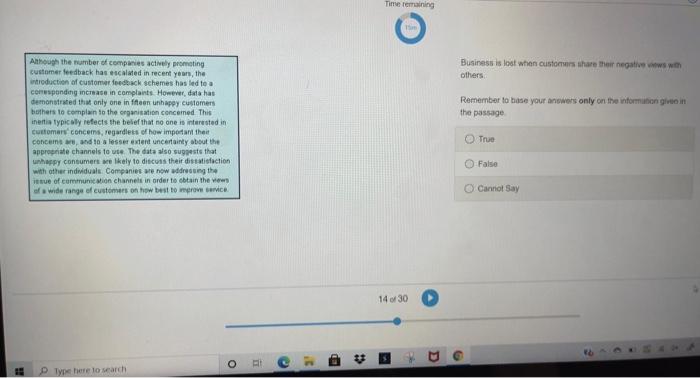 Verbal Test: Please remember to base your answers