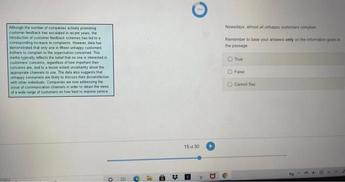 Verbal Test: Please remember to base your answers