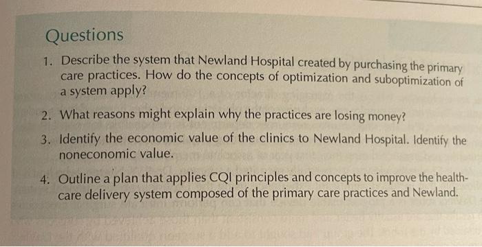 Case Study 2 Clinics In the mid-1990s, Newland