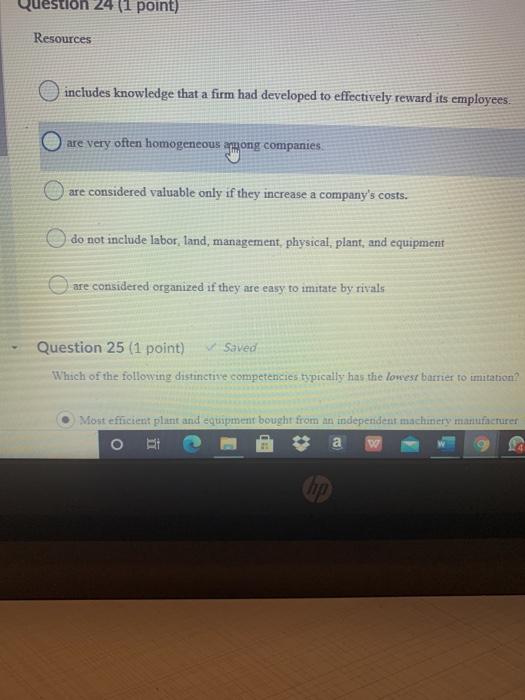 Question 24 (1 point) Resources includes