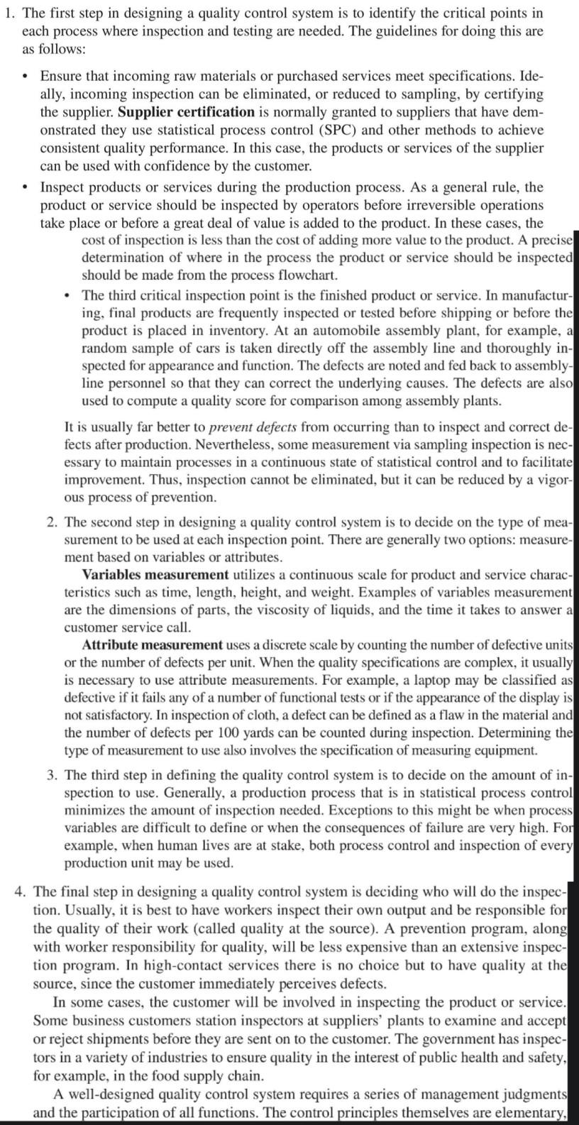 Discuss the steps involved in designing a quality