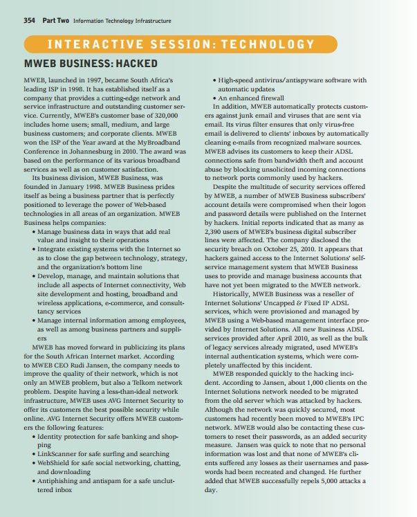 354 Part Two Information Technology