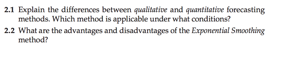 2.1 Explain the differences between qualitative