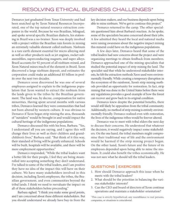 Looking at the different stakeholders involved in