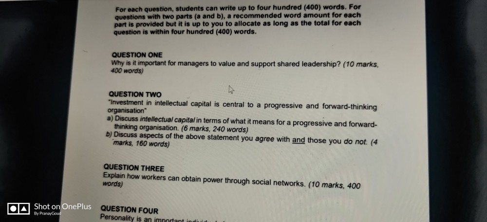 solve question 2 subject : organization behavior
