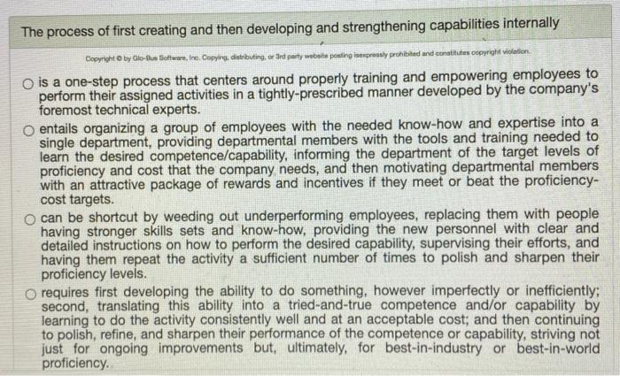 The process of first creating and then developing