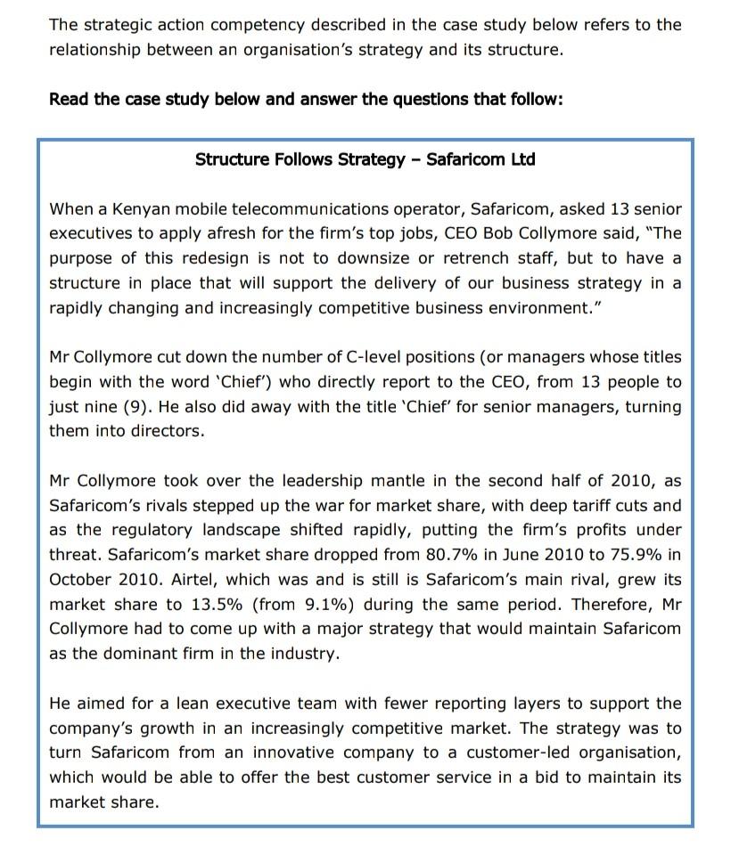 The strategic action competency described in the