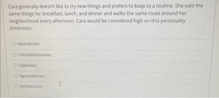 Cara generally doesn't like to try new things and