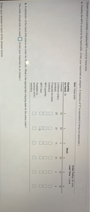 Shown below is a partially completed MPS record