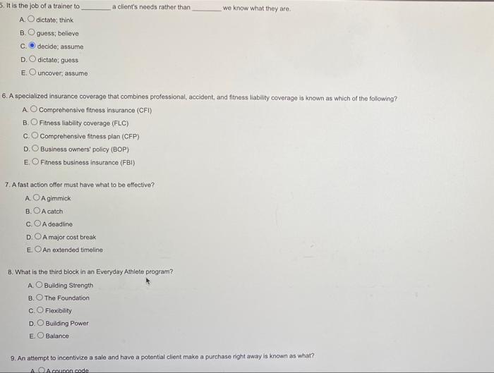 a client's needs rather than we know what they