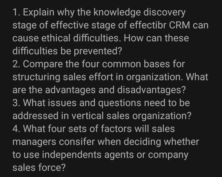 Thank you so much! 1. Explain why the knowledge