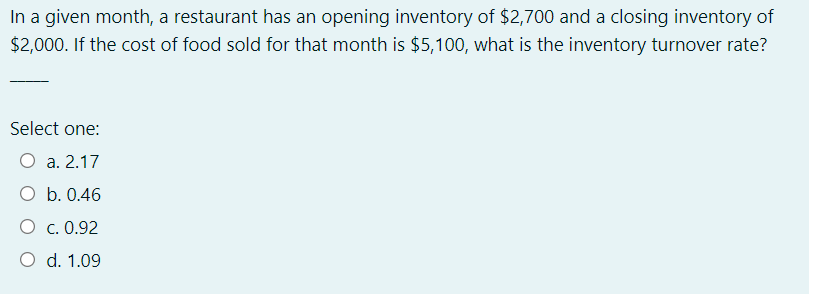 In a given month, a restaurant has an opening