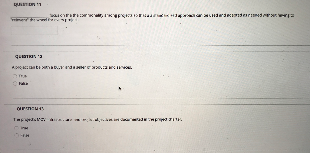 QUESTION 11 focus on the the commonality among