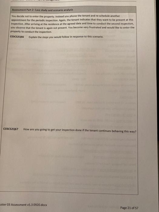 Assessment Part 2: Case study and scenario