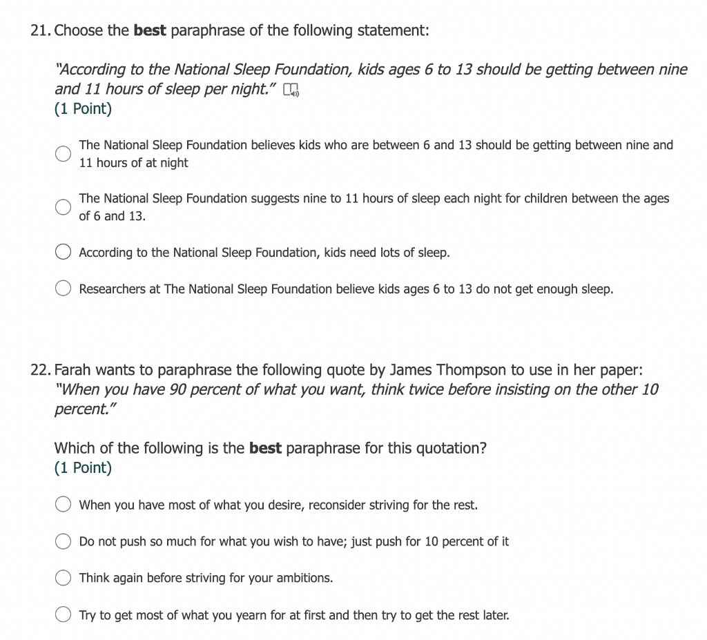 21. Choose the best paraphrase of the following