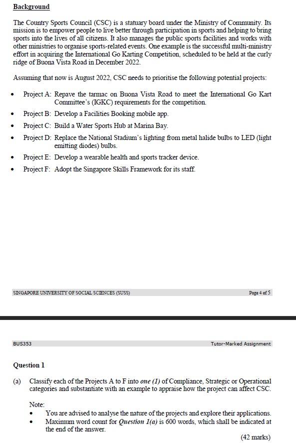 Background The Country Sports Council (CSC) is a