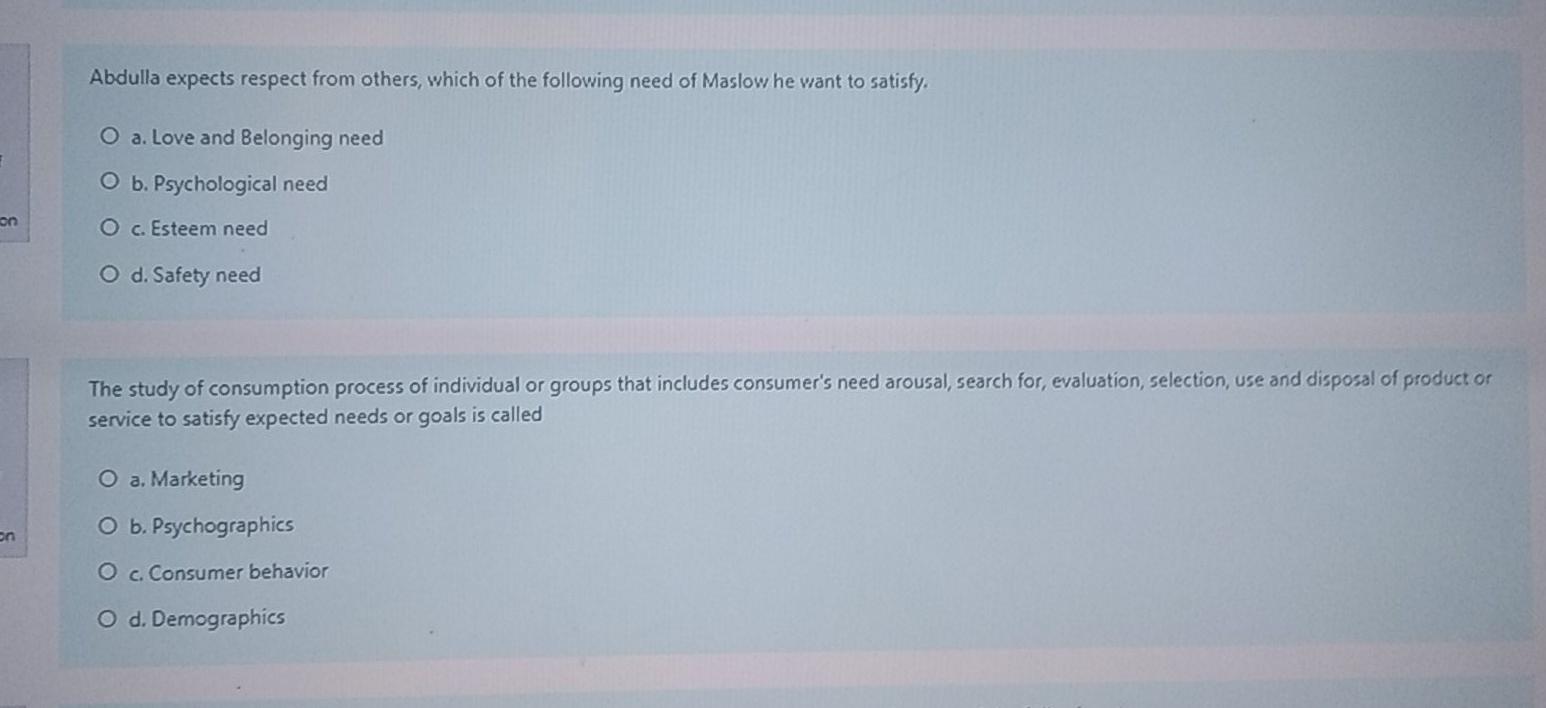 Abdulla expects respect from others, which of the