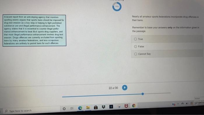Verbal Test: Please remember to base your answer