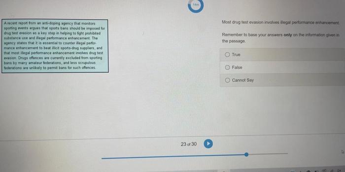 Verbal Test: Please remember to base your answer
